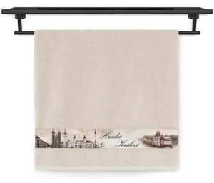 Ručník Veba NORA tisk město Hradec Králové béžová Velikost: 50x100 cm