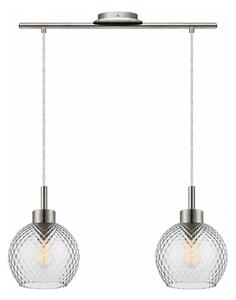 BRILAGI - LED Lustr na lanku RETRO GLASS 2xE27/60W/230V matný chrom/kouřová šedá