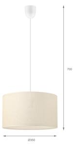 Lustr na lanku SIRJA PLISADO 1xE27/15W/230V pr. 35 cm krémová