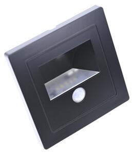 LED Schodišťové svítidlo se senzorem pohybu a soumraku LED/3W/230V 6000K černá