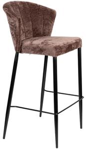 Hnědá čalouněná barová židle DUTCHBONE GEORGIA 75 cm