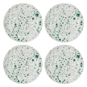 Bílo-zelené dezertní talíře z kameniny v sadě 4 ks ø 18 cm Carnival – Ladelle
