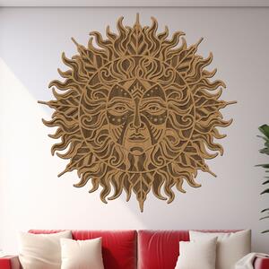 4 dílný dřevěný obraz Sun of Univers | Rozměry (cm): 60x60 | Zvolte barvu dekoru: Buk-Ořech