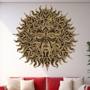 4 dílný dřevěný obraz Sun of Univers | Rozměry (cm): 60x60 | Zvolte barvu dekoru: Dub zlatý-Wenge