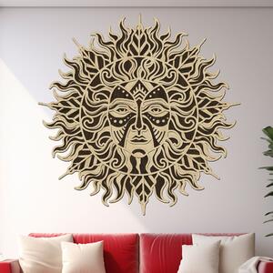 4 dílný dřevěný obraz Sun of Univers | Rozměry (cm): 60x60 | Zvolte barvu dekoru: Javor-Wenge