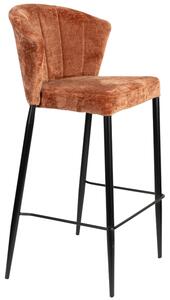 Světle hnědá čalouněná barová židle DUTCHBONE GEORGIA 75 cm