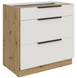 ARIA az | dolní skříňka 80 D 3S zásuvková | 80 cm | PREMIUM BOX | artisan/bílá