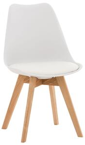 Židle Linares ~ plast, dřevěné nohy natura - Bílá