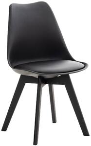 Židle Linares ~ plast, dřevěné nohy černá - Černá