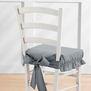 Blancheporte Jednobarevný potah na židli z plátna bachette perlová šedá sada 2ks 40x40cm