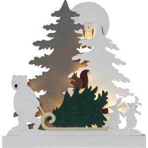 Bílá světelná dekorace s vánočním motivem Forest Friends – Star Trading