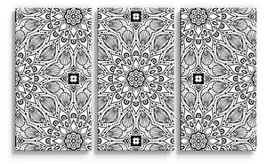 Sablio Obraz - 3-dílný Bílé mehendi - 120x80 cm