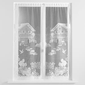 Blancheporte Rovné vitrážové záclonky s motivem veverek, sada 1 pár bílá 44x120cm