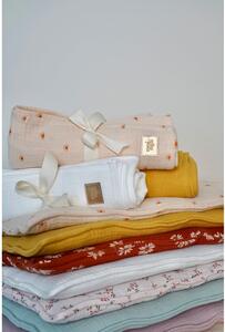 Oranžová mušelínová dětská deka 100x100 cm Sunrise - Moi Mili