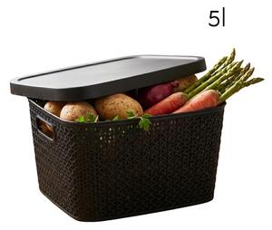 Multifunkční koš s víkem, úložný box s víkem 5,5l ALTOM - černý