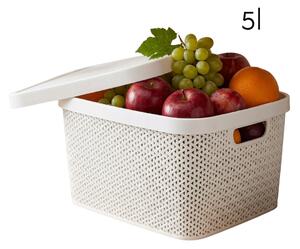 Multifunkční koš s víkem, úložný box s víkem 5,5l ALTOM - bílý