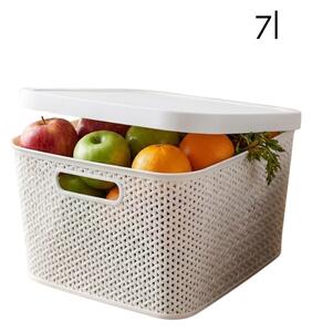 Multifunkční koš s víkem, úložný box s víkem 7l ALTOM - bílý