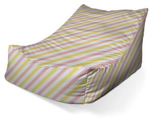 Sablio Sedací vak Lounge Růžové a žluté pruhy - 80 x 95 x 50 cm