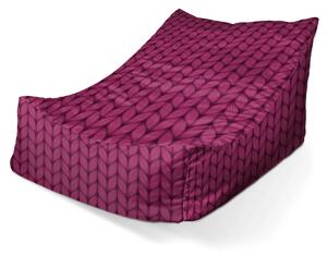 Sablio Sedací vak Lounge Pletení ve fuchsiové barvě - 80 x 95 x 50 cm