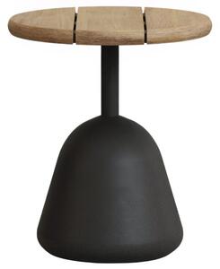 Dřevěný zahradní stolek Kave Home Saura 43 cm s černou podnoží