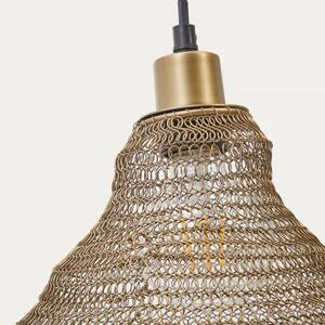 Zlaté kovové závěsné světlo Kave Home Sarraco 48,5 cm
