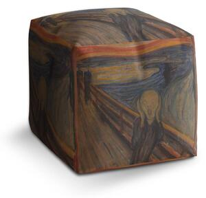 Sablio Taburet Cube Výkřik - Edvard Munch - 40x40x40 cm