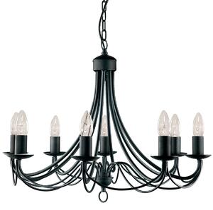 SEARCHLIGHT Černý lustr MAYPOLE 6348-8BK