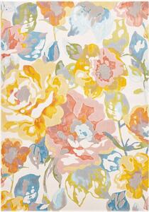 Moderní kusový koberec Osta Bloom 466118 AK990 Květy krémový vícebarevný Rozměr: 135x200 cm
