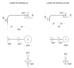 Nemo designová nástěnná svítidla Lampe de Marseille Mini