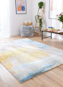 Moderní kusový koberec Osta Bloom 466139 AK990 Abstraktní krémový žlutý modrý Rozměr: 120x170 cm