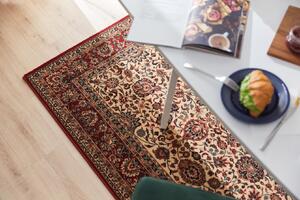 Kusový koberec vlněný Osta Kashqai 4362 102 Klasický béžový červený Rozměr: 80x160 cm