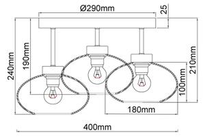 Globo 15572-3D - Přisazený lustr SHAUN 3xE27ILLU/40W/230V černá