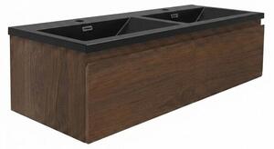 Koupelnová skříňka s umyvadlem SAT B-Way 119x30x45 cm ořech mat BWAY120NUTU4BKM