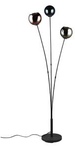 Leskle černá stojací lampa (výška 150 cm) Sheldon – Trio