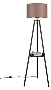 Černá stojací lampa s poličkou (výška 152 cm) Colette – Trio
