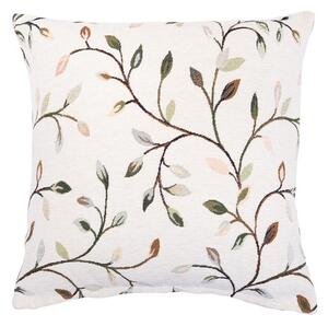 Povlak SOFAS multi leaves bílokhaki 45 x 45 cm