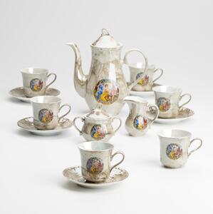 Porcelánová čajová sada mramor hnědá