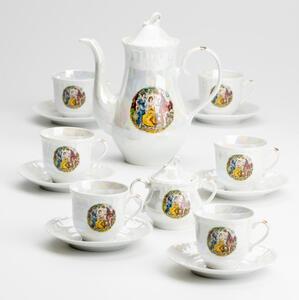 Porcelánová čajová sada perleťová bílá
