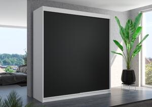 Šatní skříň s posuvnými dveřmi 200 cm HAVRIS - bílá / černá