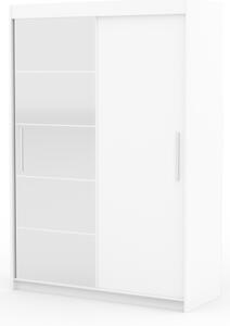 Šatní skříň se zrcadlem 150 cm HAMLIA - šedá