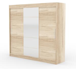 Šatní skříň se zrcadlem 235 cm FARA - dub sonoma