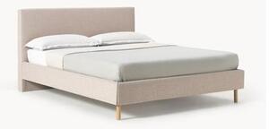 Čalouněná postel s dřevěnými nohami Giulia
