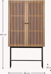 Dřevěná vysoká skříňka Okayama