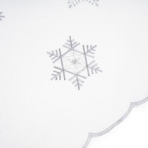 Forbyt Vánoční ubrus Vločky bílá, 120 x 140 cm