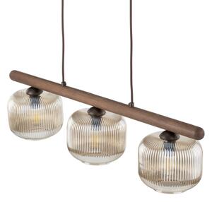 Lustr na lanku SALVIA 3xE14/10W/230V hnědá/kouřová hnědá