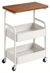 Odkládací stolek na kolečkách NEXORA 77x43 cm, bílý