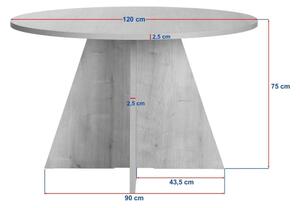 Jídelní stůl MATIN pr. 120 cm ořech