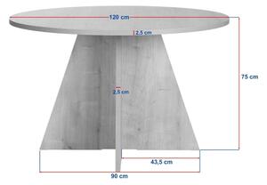 Jídelní stůl MATIN pr. 120 cm černá