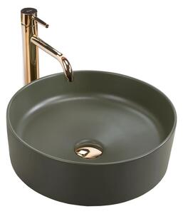 REA-U4567 - Umyvadlo na desku SAMI pr. 37 cm keramika/matná zelená