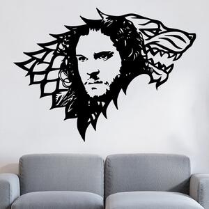 Živá Zeď Samolepka Jon Snow Hra o trůny Barva: černá